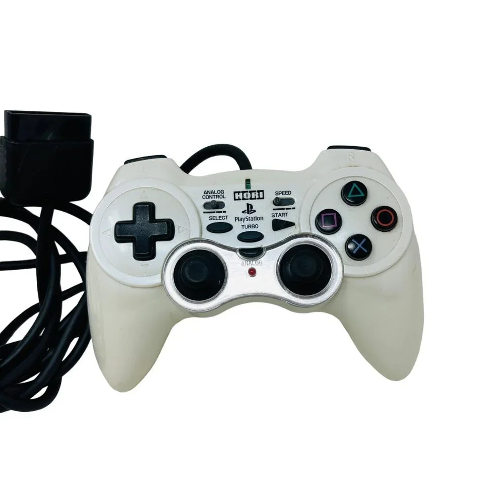 PlayStation 2 PS2 Hori Analog Sindou Pad 2 Black Tested Working Rare Pearl White
